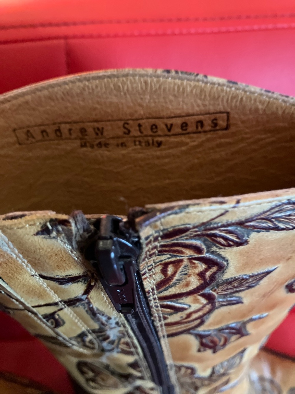 Andrew Steven’s embossed leather boots - Picture 2 of 3